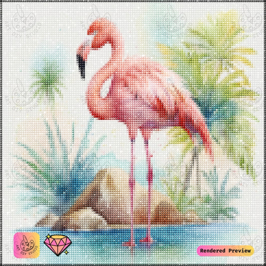 Artdiystudio Flamingo Paradise Diy Diamond Painting Kit A Tropical Oasis In Art 5
