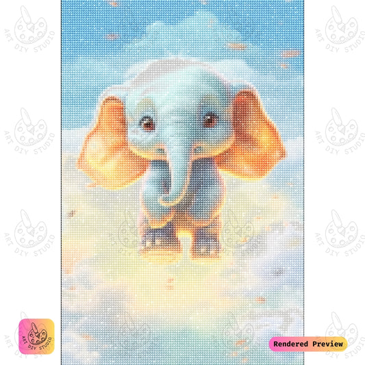 Artdiystudio Floating Baby Elephant Diy Diamond Painting Kit A Heartwarming Creation 2