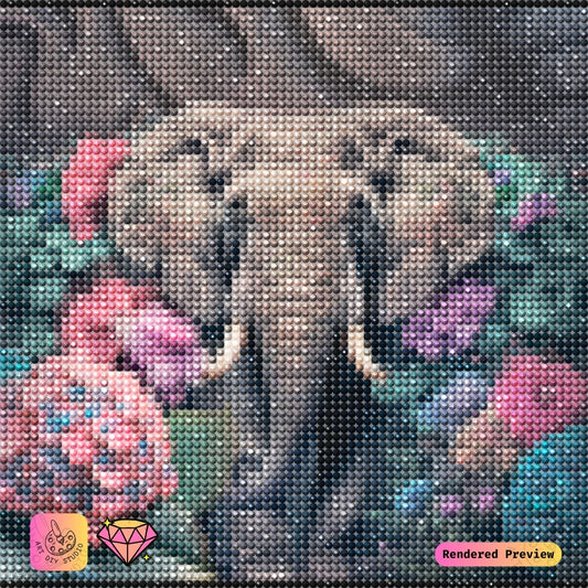 Artdiystudio Floral Grace Elephant Diy Diamond Painting Kit A Harmony Of Art And Nature 2