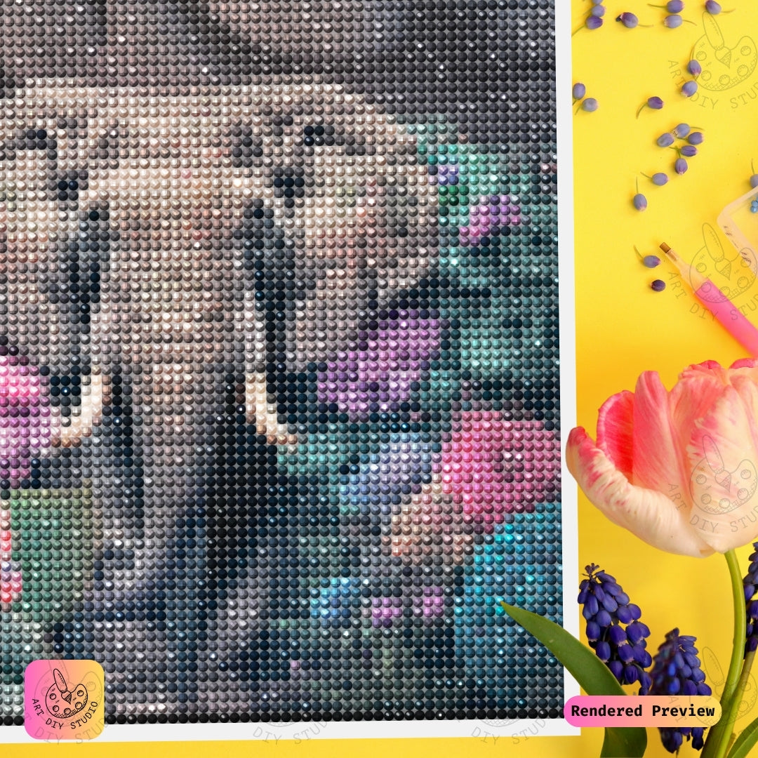 Artdiystudio Floral Grace Elephant Diy Diamond Painting Kit A Harmony Of Art And Nature 3