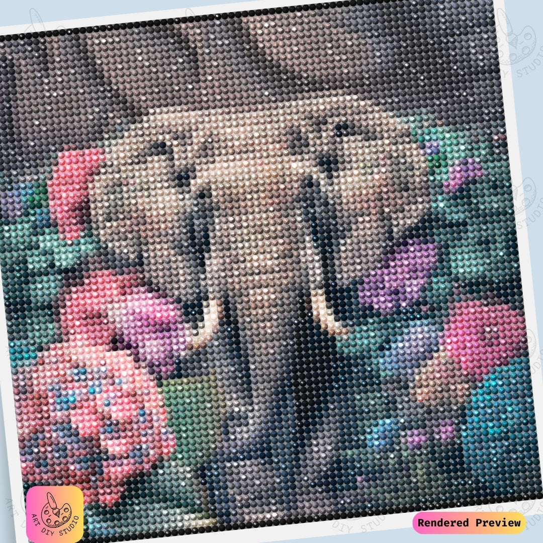 Artdiystudio Floral Grace Elephant Diy Diamond Painting Kit A Harmony Of Art And Nature 6