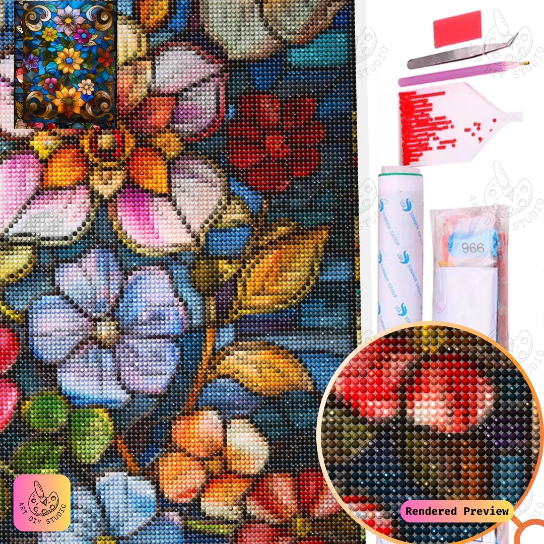 Artdiystudio Floral Radiance Diy Diamond Painting Kit A Colorful Blossom Of Creativity 5