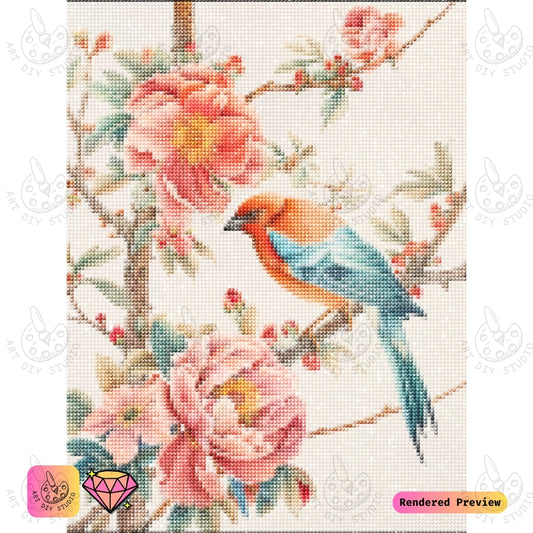 Artdiystudio Floral Songbird Diy Diamond Painting Kit A Vibrant Burst Of Nature 5