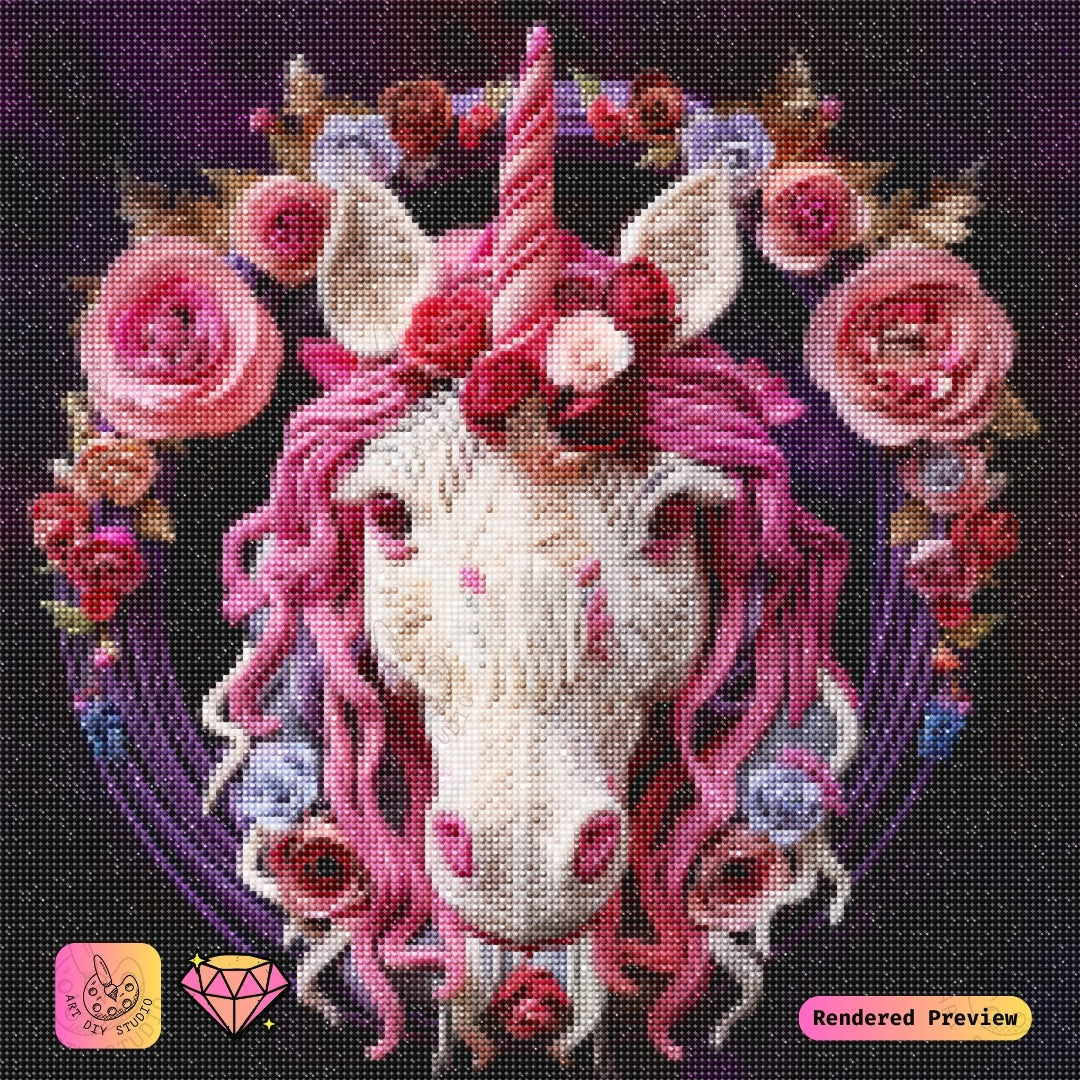 Artdiystudio Floral Unicorn Elegance Diy Diamond Painting Kit A Fusion Of Art And Charm 2
