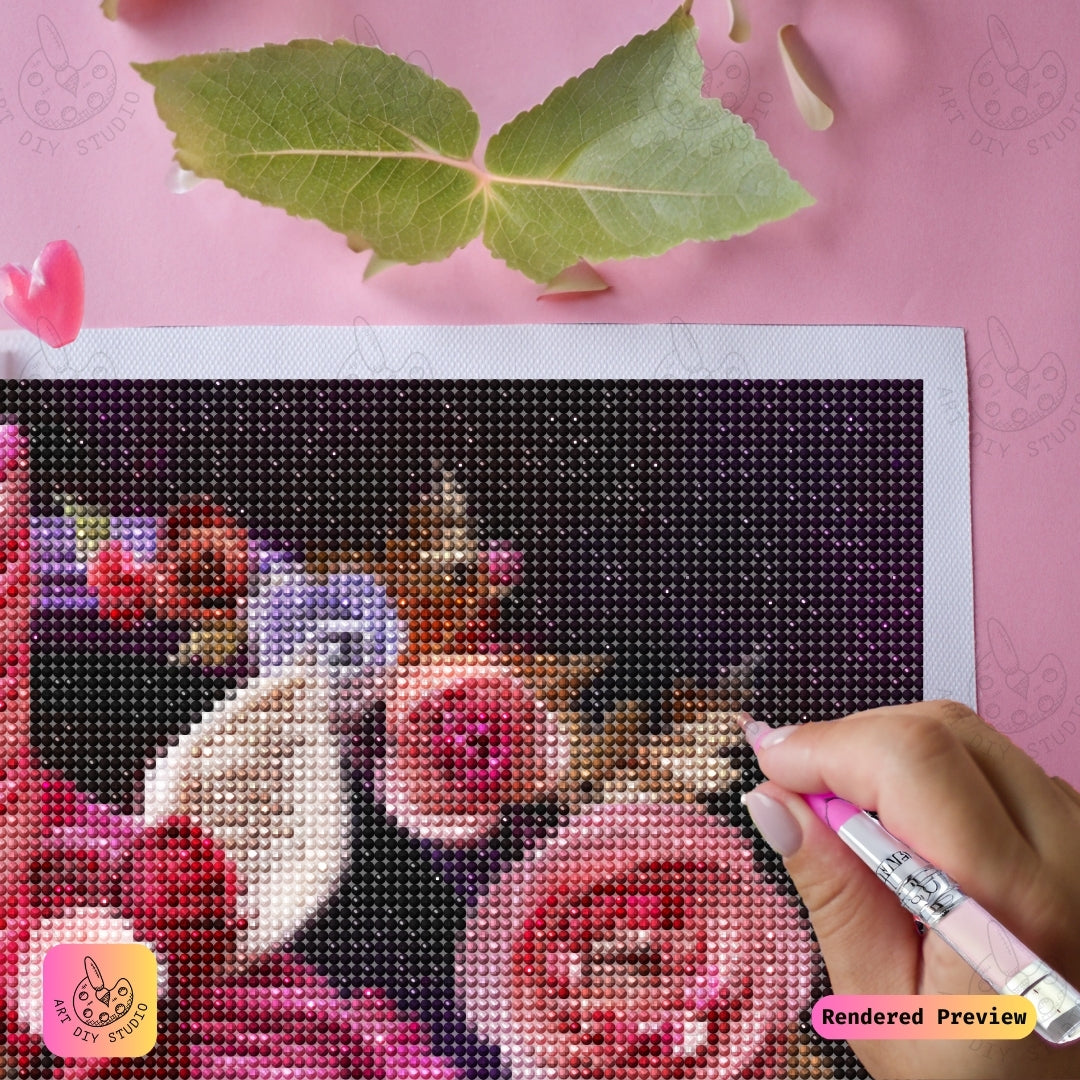 Artdiystudio Floral Unicorn Elegance Diy Diamond Painting Kit A Fusion Of Art And Charm 4