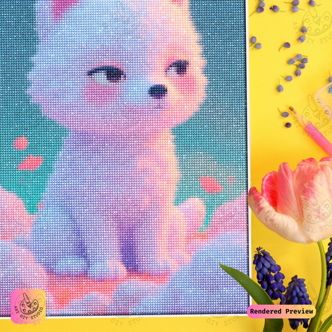 Artdiystudio Fluffy Cloud Companion Diy Diamond Painting Kit A Sweet And Dreamy Escape 3