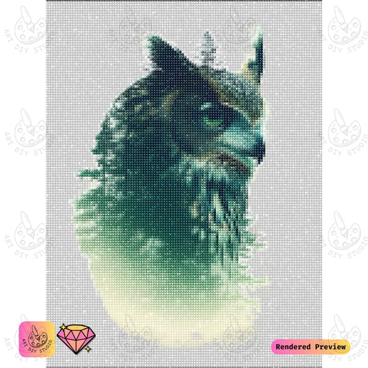 Artdiystudio Forest Echo Owl Diy Diamond Painting Kit A Minimalist Nature Fusion 2