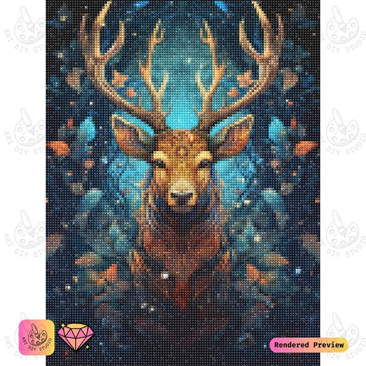 Artdiystudio Forest Guardian Stag Diy Diamond Painting Kit A Mystical Journey Through The Enchanted Forest 5