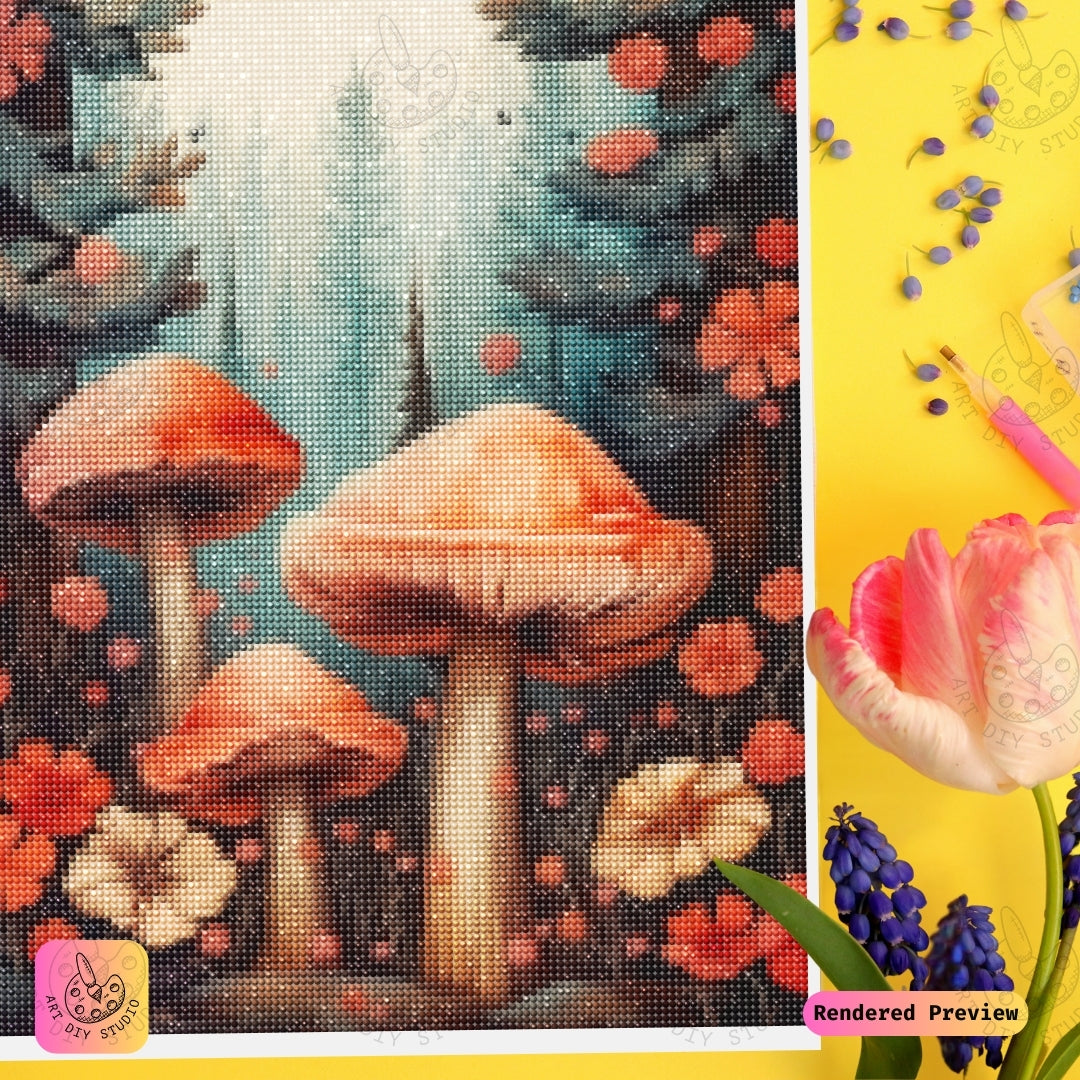 Artdiystudio Forest Of Scarlet Dreams Diy Diamond Painting Kit A Romantic Escape Into Nature 3