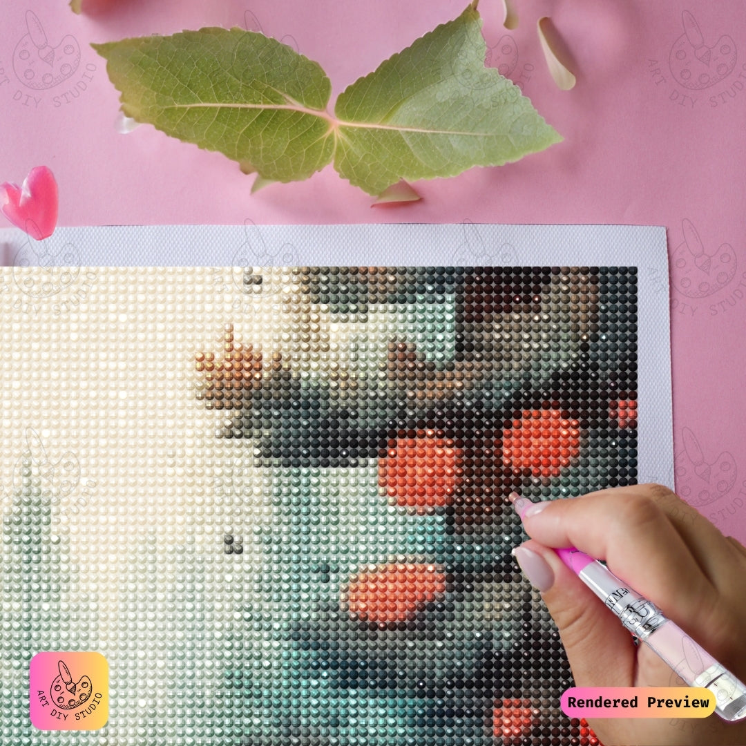 Artdiystudio Forest Of Scarlet Dreams Diy Diamond Painting Kit A Romantic Escape Into Nature 4