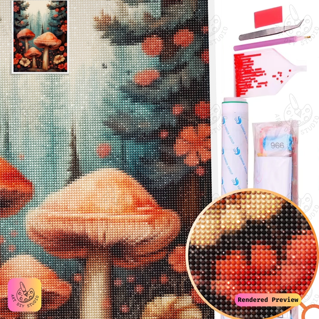 Artdiystudio Forest Of Scarlet Dreams Diy Diamond Painting Kit A Romantic Escape Into Nature 5