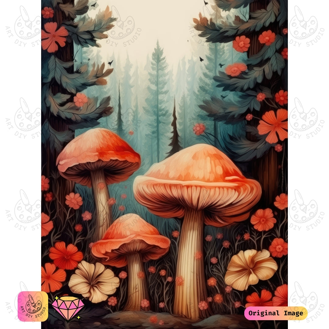 Artdiystudio Forest Of Scarlet Dreams Diy Diamond Painting Kit A Romantic Escape Into Nature