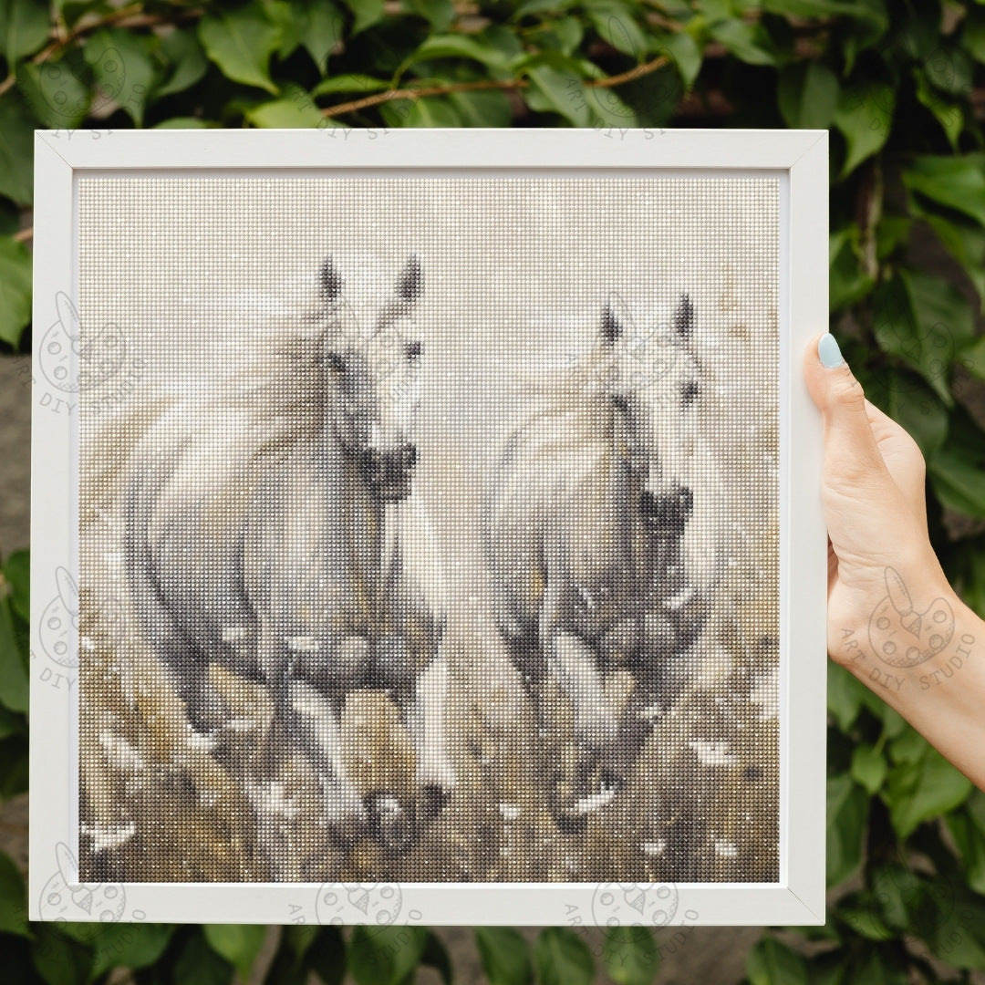 Artdiystudio Free Spirits In Bloom Diy Diamond Painting Kit Celebrate The Beauty Of Horses In Motion 2