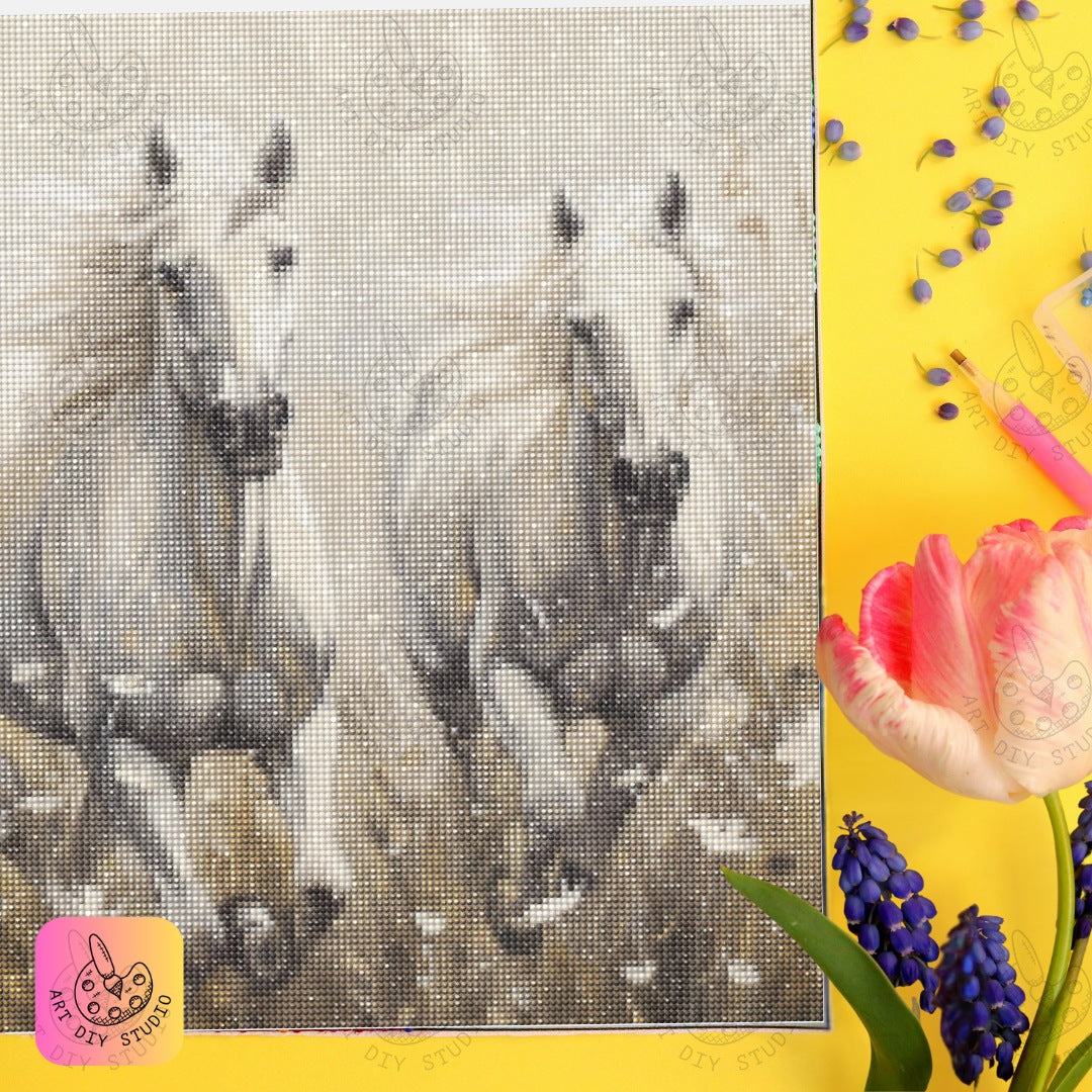 Artdiystudio Free Spirits In Bloom Diy Diamond Painting Kit Celebrate The Beauty Of Horses In Motion 6