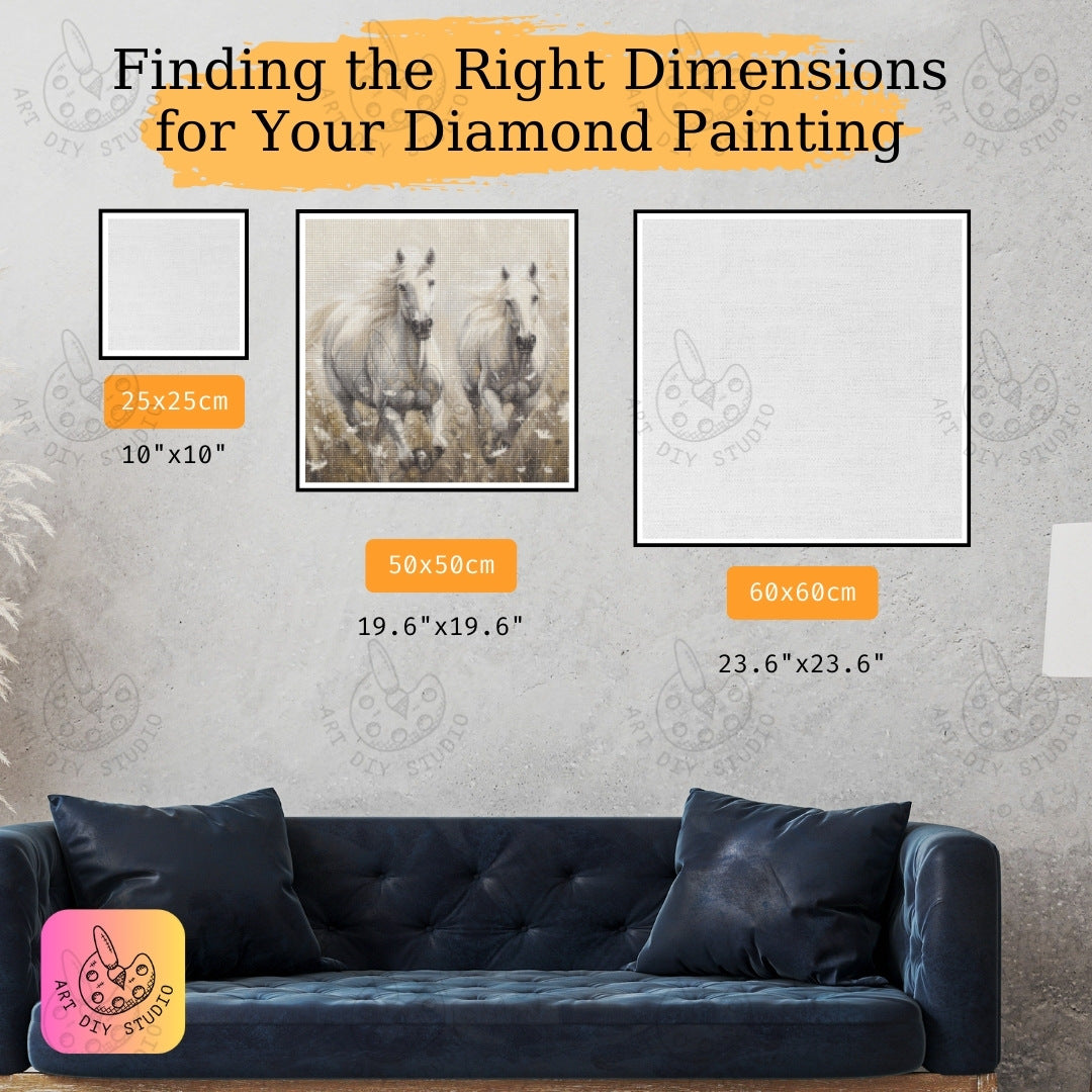 Artdiystudio Free Spirits In Bloom Diy Diamond Painting Kit Celebrate The Beauty Of Horses In Motion