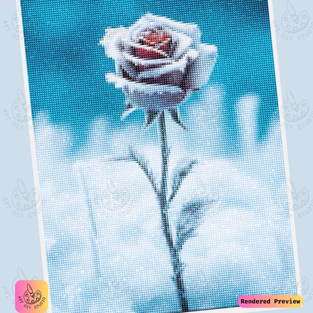 Artdiystudio Frosted Rose Elegance Diy Diamond Painting Kit A Symbol Of Beauty And Resilience 6