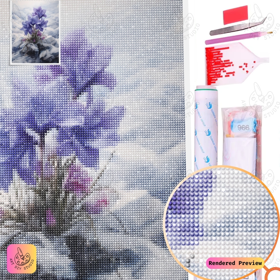 Artdiystudio Frozen Majesty Blooms Diy Diamond Painting Kit A Celebration Of Natures Endurance 5
