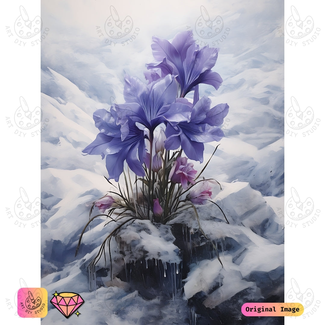 Artdiystudio Frozen Majesty Blooms Diy Diamond Painting Kit A Celebration Of Natures Endurance