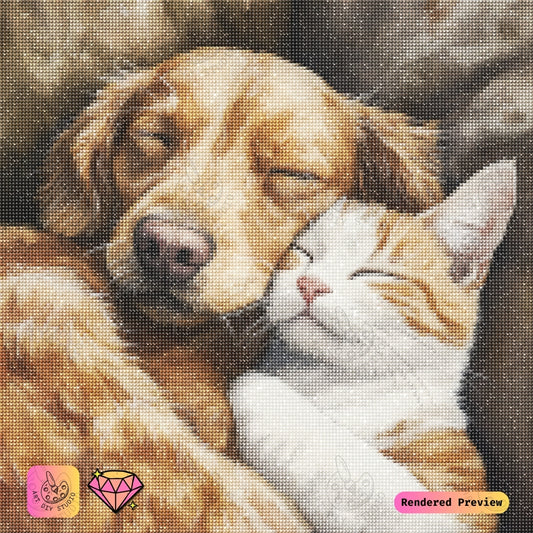 Artdiystudio Furry Companions Embrace Diy Diamond Painting Kit A Cozy Craft For Pet Lovers 5