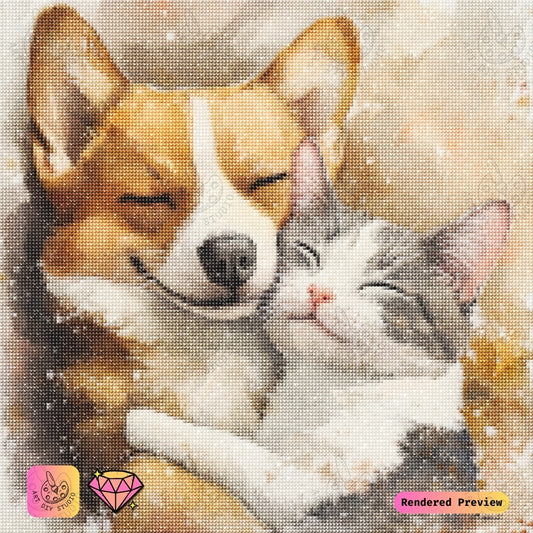 Artdiystudio Furry Friends Joy Diy Diamond Painting Kit A Heartwarming Craft For Pet Lovers 5