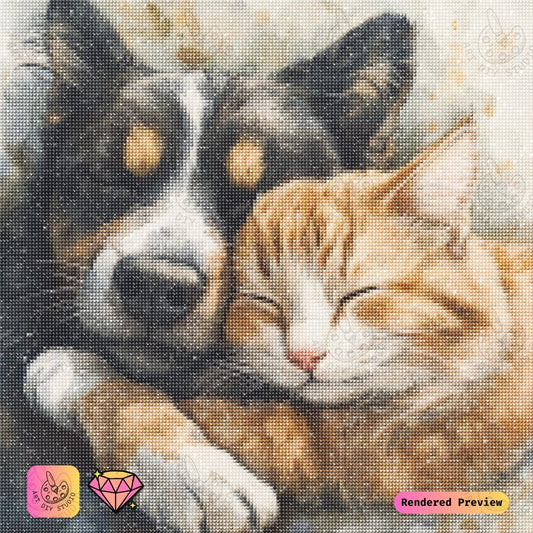 Artdiystudio Furry Friends Snuggle Diy Diamond Painting Kit A Cozy Craft For Pet Lovers 5