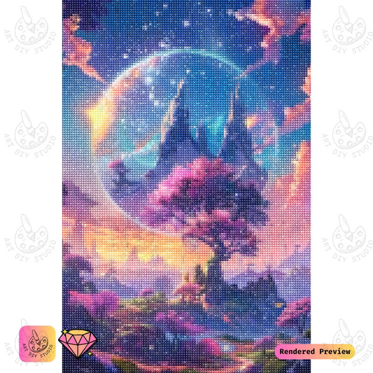 Artdiystudio Galactic Blossom Paradise Diy Diamond Painting Kit A Mystical Journey Through Cosmic Blossoms 2