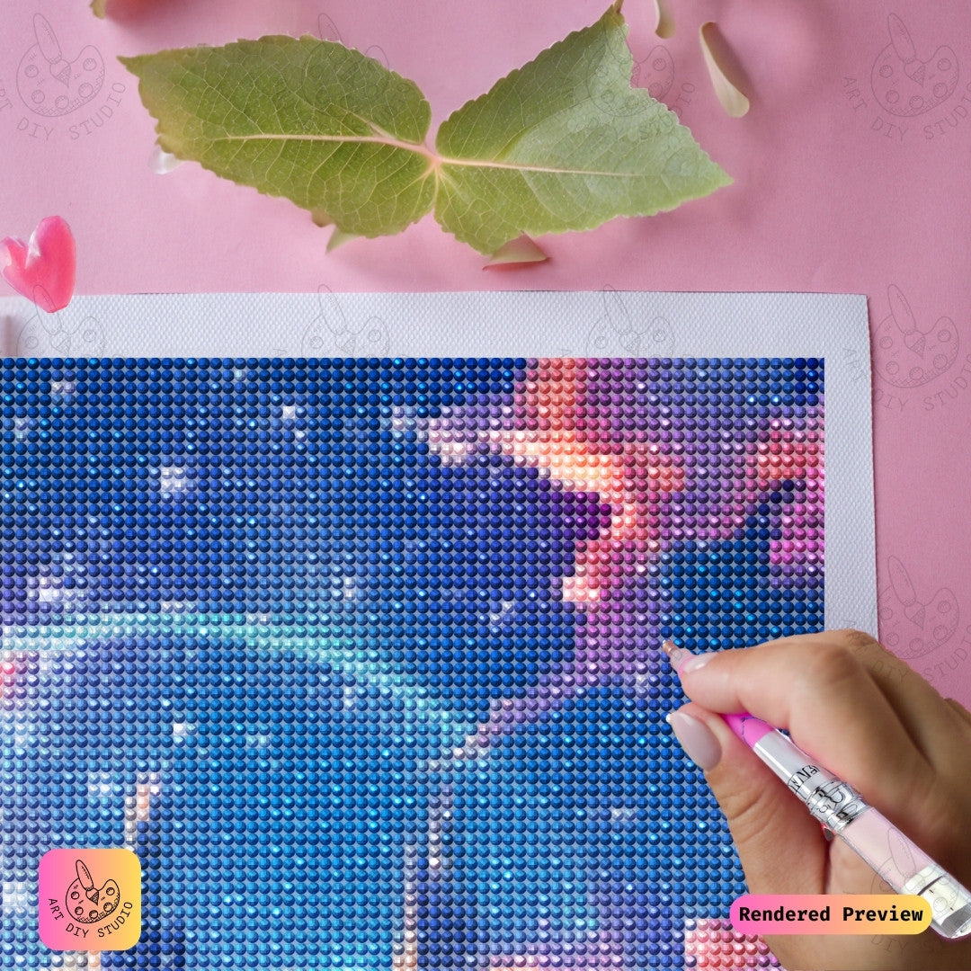 Artdiystudio Galactic Blossom Paradise Diy Diamond Painting Kit A Mystical Journey Through Cosmic Blossoms 4