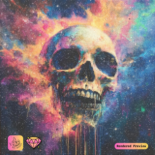 Artdiystudio Galactic Majesty Skull Diy Diamond Painting Kit A Stellar Celebration Of Mystery And Wonder 2