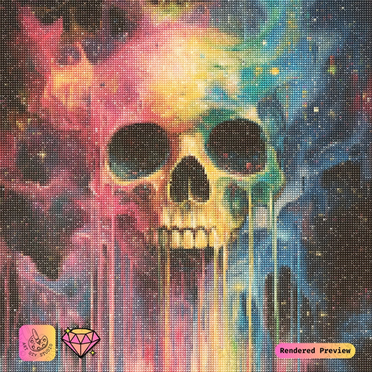 Artdiystudio Galactic Skull Burst Diy Diamond Painting Kit An Explosion Of Cosmic Creativity 2