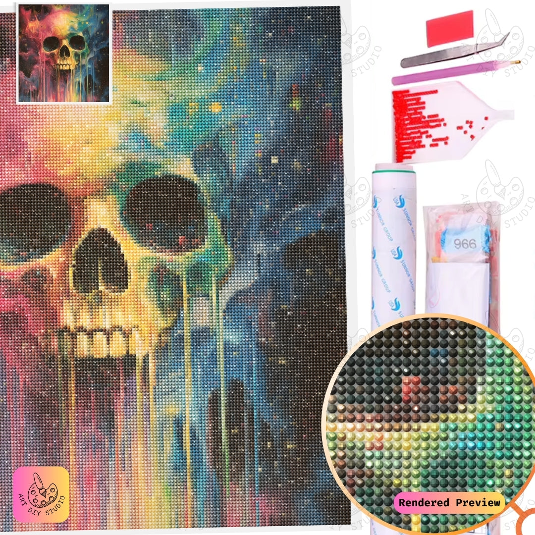 Artdiystudio Galactic Skull Burst Diy Diamond Painting Kit An Explosion Of Cosmic Creativity 5