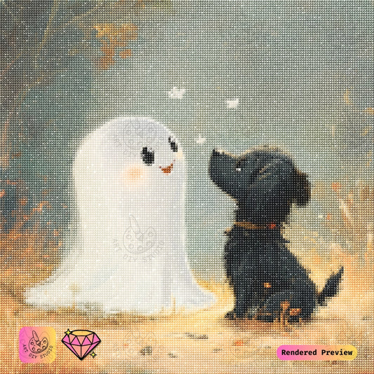 Artdiystudio Ghostly Encounter Diy Diamond Painting Kit A Fun Whimsical Craft 5