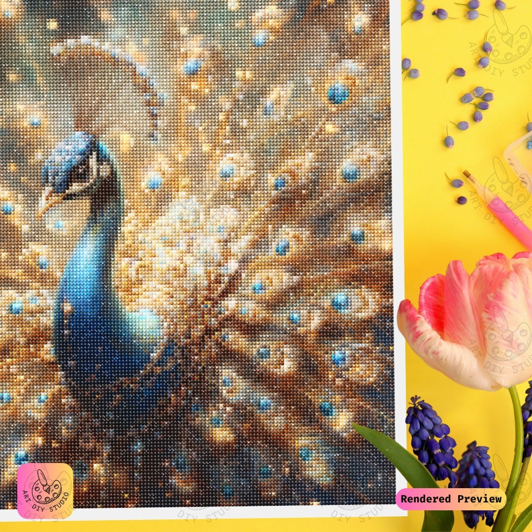 Artdiystudio Glittering Peacock Elegance Diy Diamond Painting Kit Shine With Radiance And Beauty 4