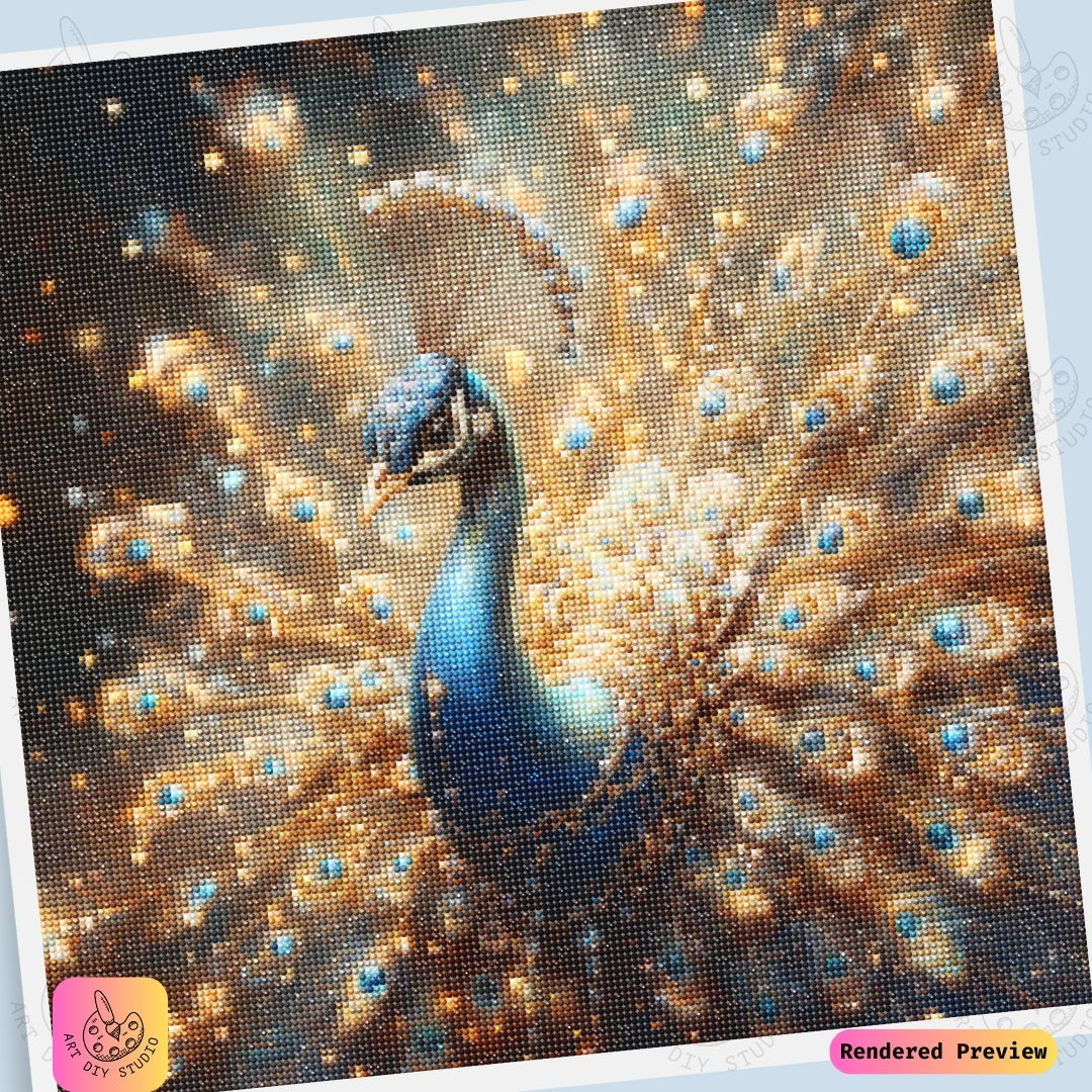 Artdiystudio Glittering Peacock Elegance Diy Diamond Painting Kit Shine With Radiance And Beauty