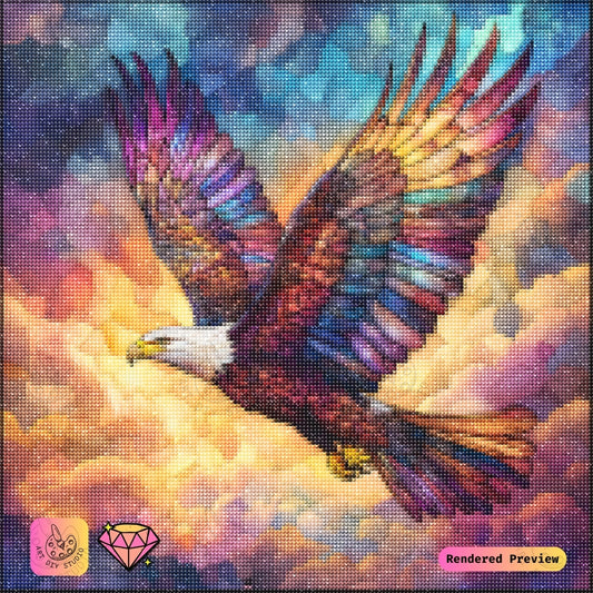 Artdiystudio Glorious Stained Glass Eagle Diy Diamond Painting Kit A Radiant Tribute To Freedom And Nature 5