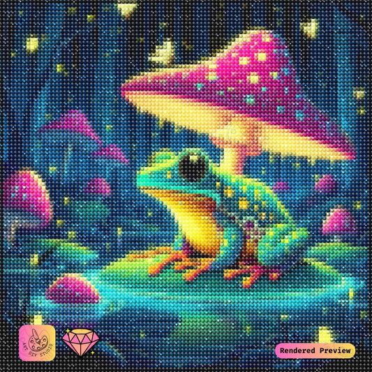Artdiystudio Glowing Forest Frog Diy Diamond Painting Kit A Whimsical Enchanted Adventure 2