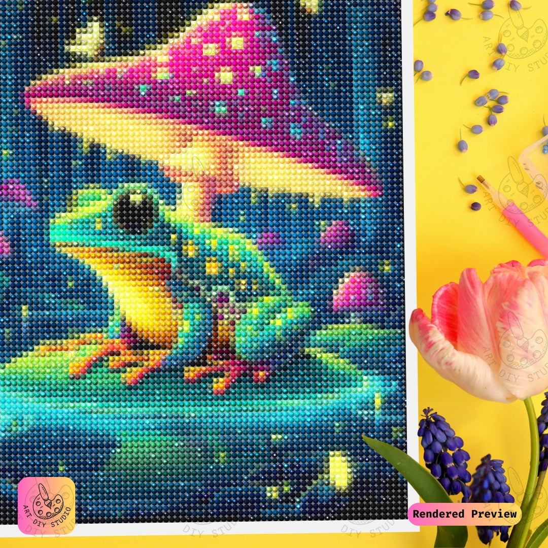 Artdiystudio Glowing Forest Frog Diy Diamond Painting Kit A Whimsical Enchanted Adventure 3