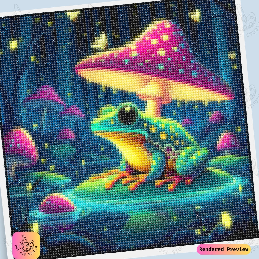 Artdiystudio Glowing Forest Frog Diy Diamond Painting Kit A Whimsical Enchanted Adventure 6