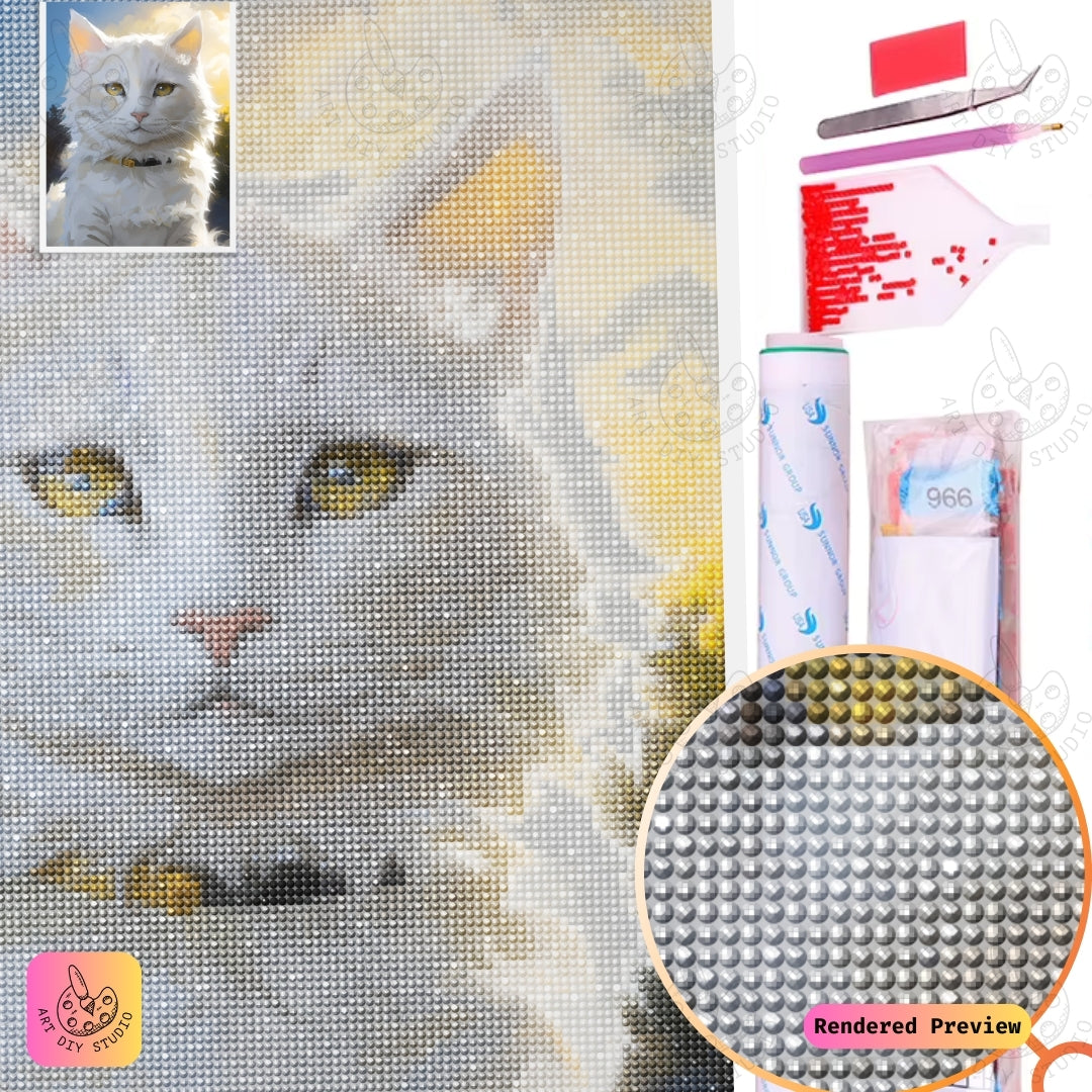 Artdiystudio Golden Eyes Of Serenity Diy Diamond Painting Kit A Majestic Feline Dream 5