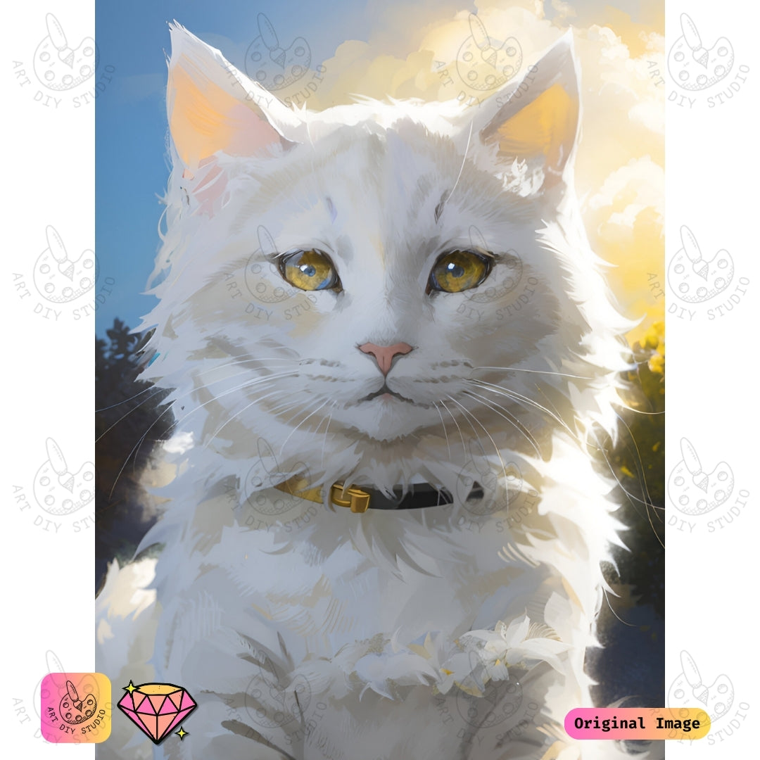 Artdiystudio Golden Eyes Of Serenity Diy Diamond Painting Kit A Majestic Feline Dream