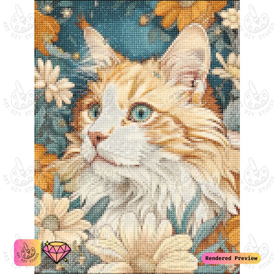 Artdiystudio Golden Feline Meadow Diy Diamond Painting Kit A Serene Artistic Masterpiece 2