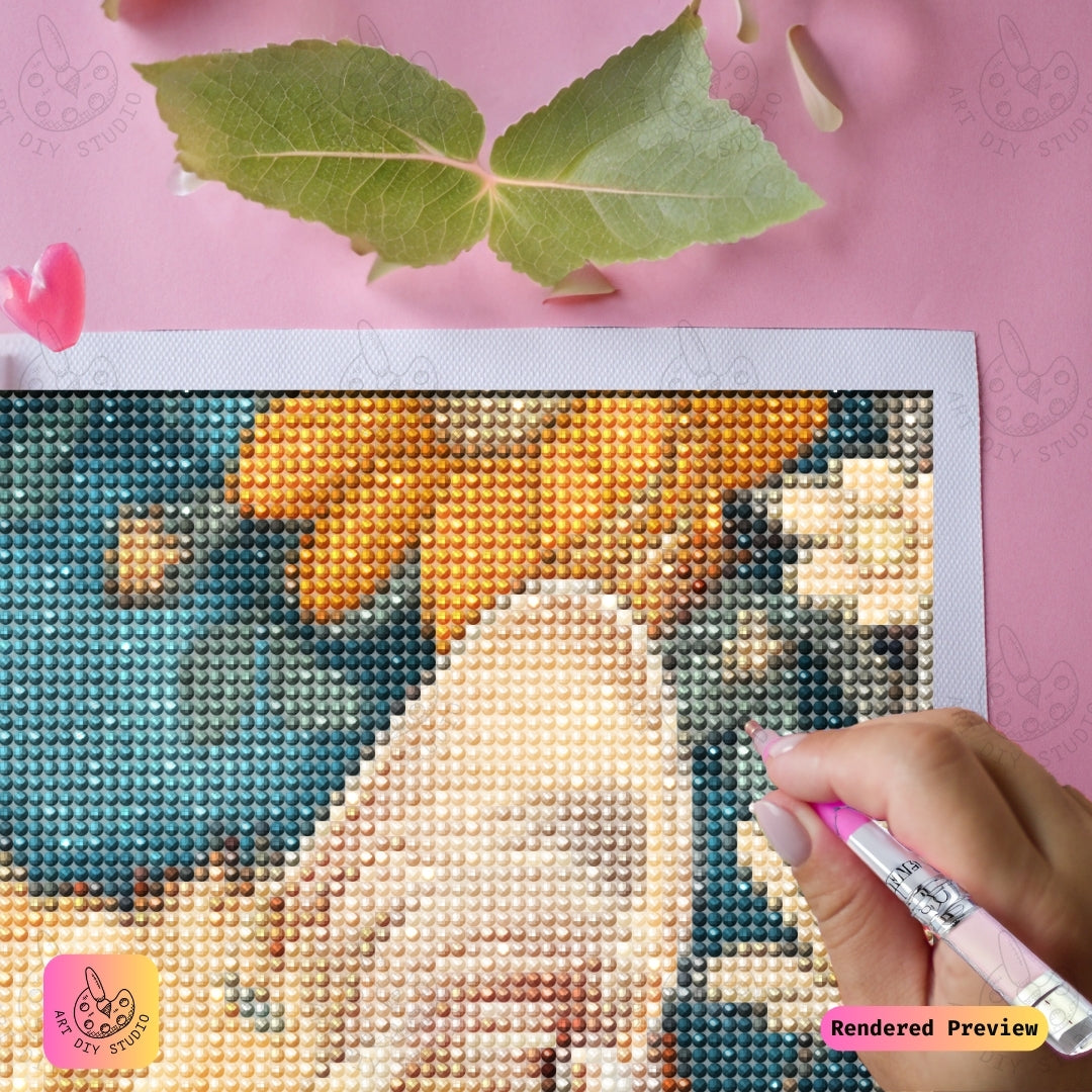 Artdiystudio Golden Feline Meadow Diy Diamond Painting Kit A Serene Artistic Masterpiece 4