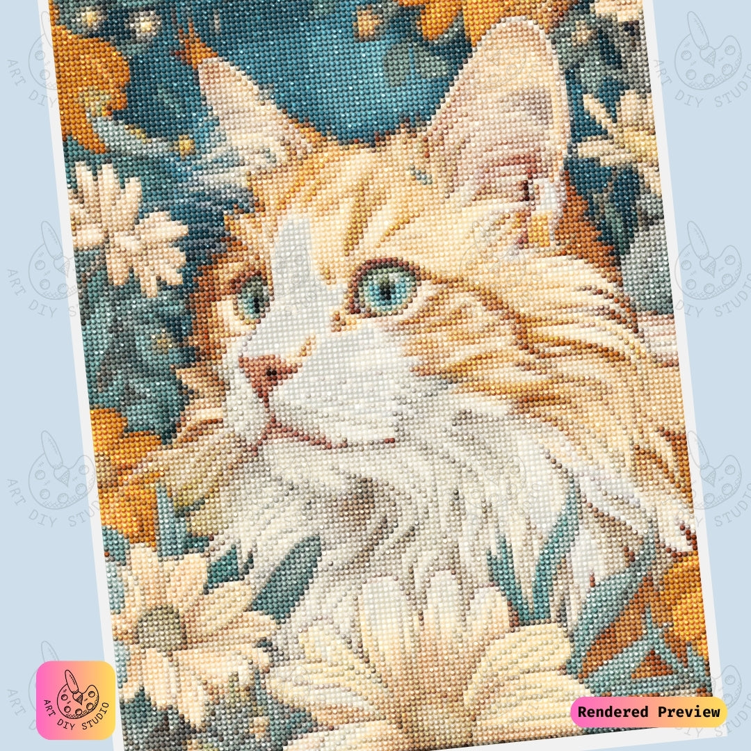 Artdiystudio Golden Feline Meadow Diy Diamond Painting Kit A Serene Artistic Masterpiece 6