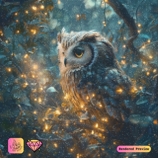 Artdiystudio Golden Glow Owl Diy Diamond Painting Kit Natures Enchantment In Light 2