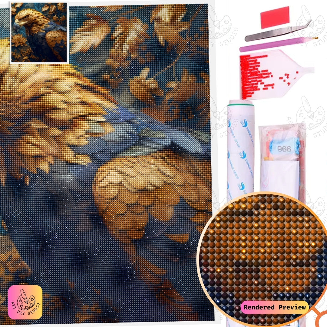 Artdiystudio Golden Grace Eagle Diy Diamond Painting Kit A Symbol Of Power And Elegance 2