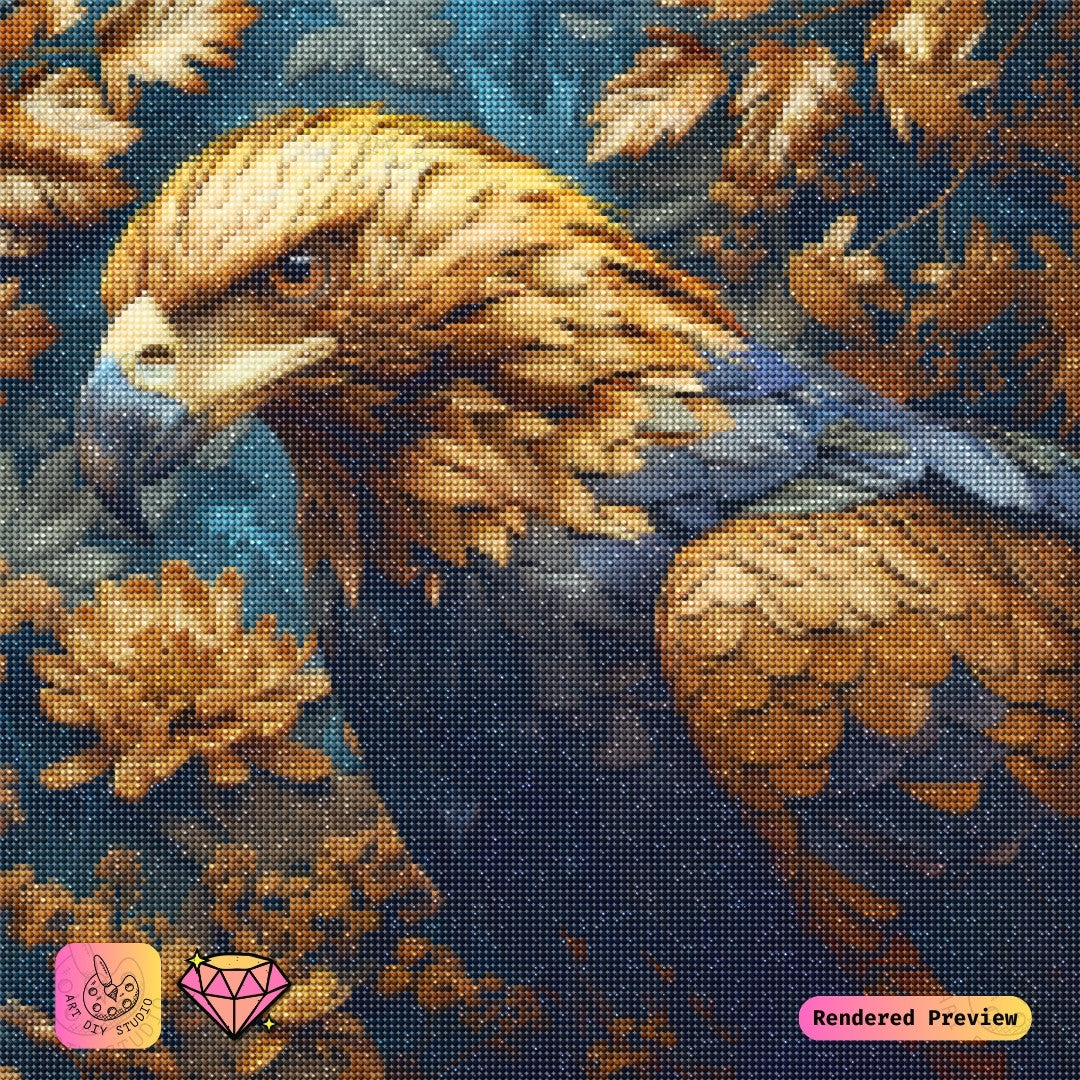 Artdiystudio Golden Grace Eagle Diy Diamond Painting Kit A Symbol Of Power And Elegance 5