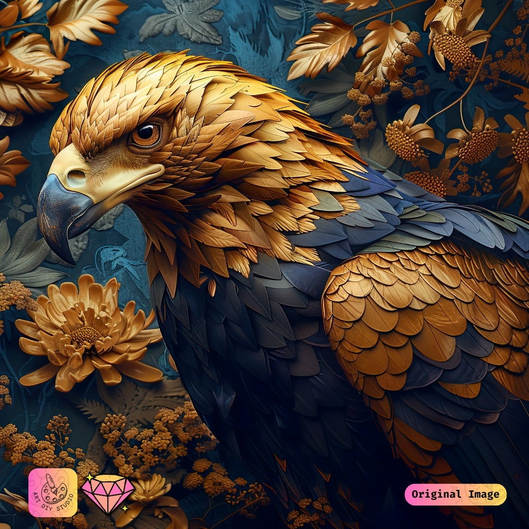 Artdiystudio Golden Grace Eagle Diy Diamond Painting Kit A Symbol Of Power And Elegance 6