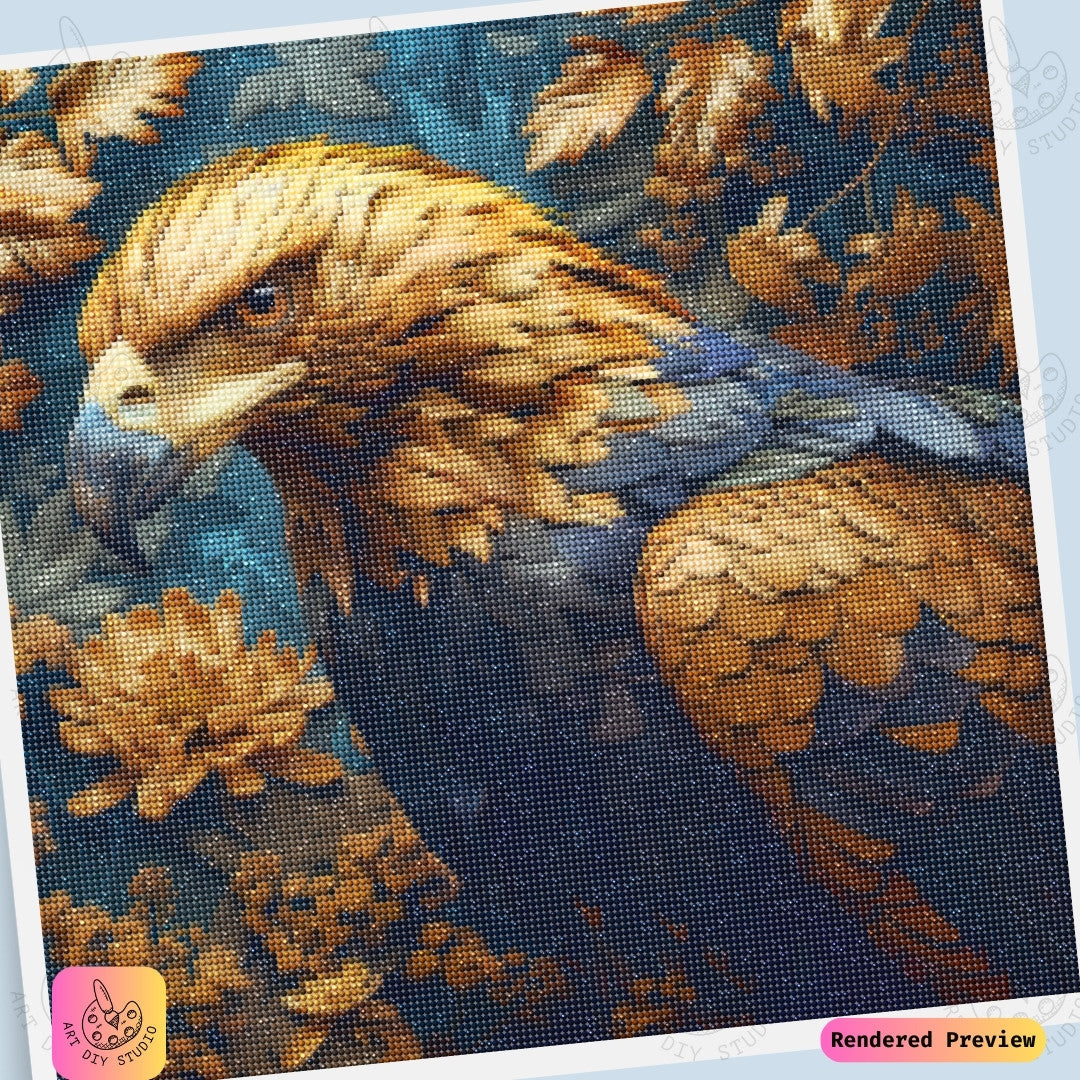 Artdiystudio Golden Grace Eagle Diy Diamond Painting Kit A Symbol Of Power And Elegance