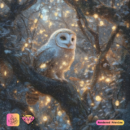 Artdiystudio Golden Guardian Owl Diy Diamond Painting Kit A Radiant Forest Masterpiece 2