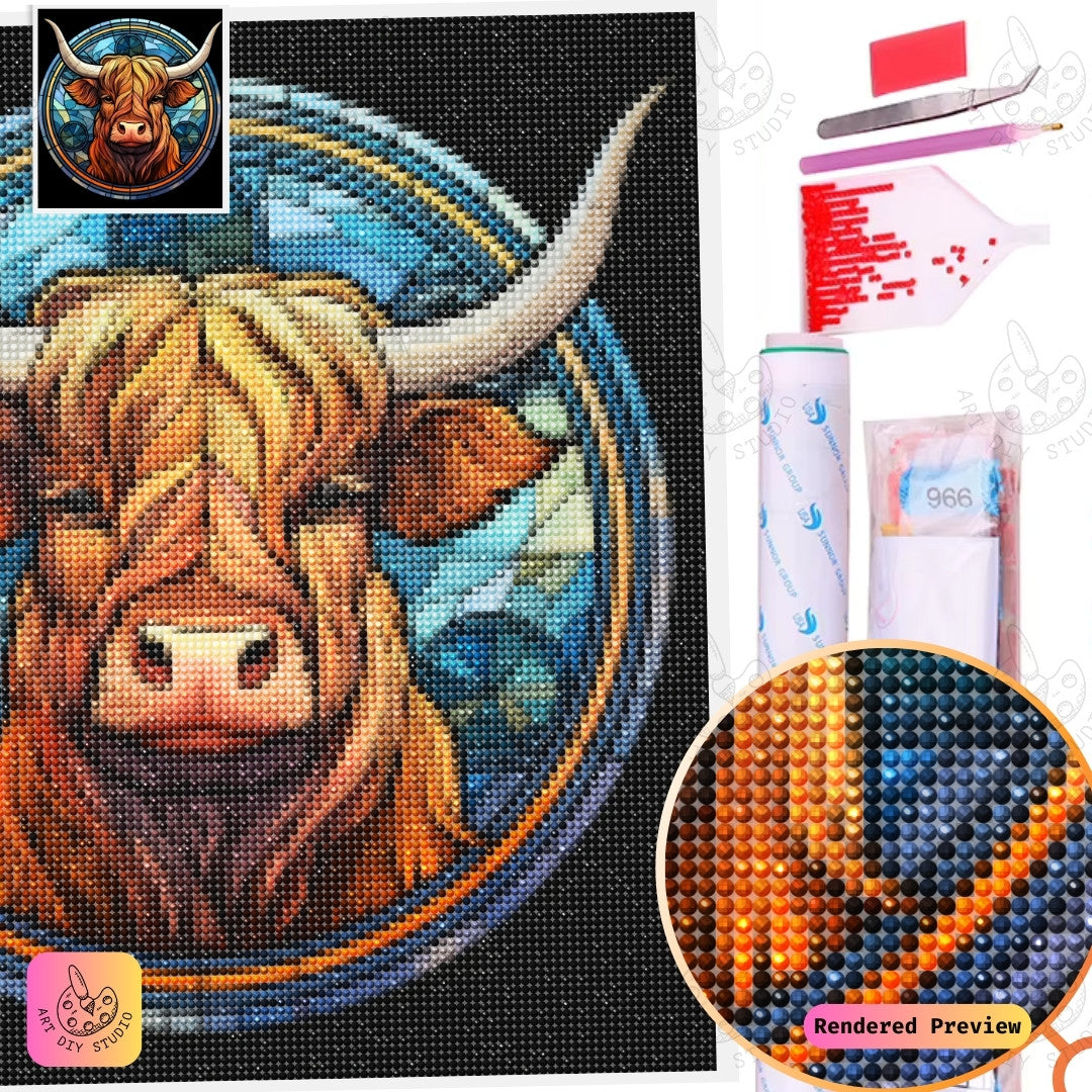 Artdiystudio Golden Highland Grace Diy Diamond Painting Kit A Timeless Masterpiece 5