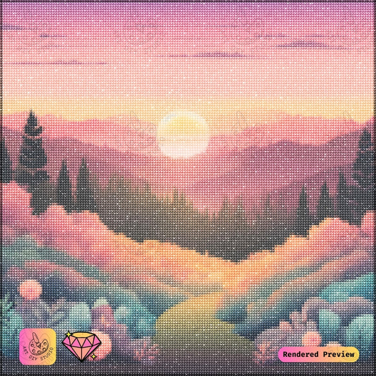 Artdiystudio Golden Horizon Bliss Diy Diamond Painting Kit A Serene Sunset Journey 2